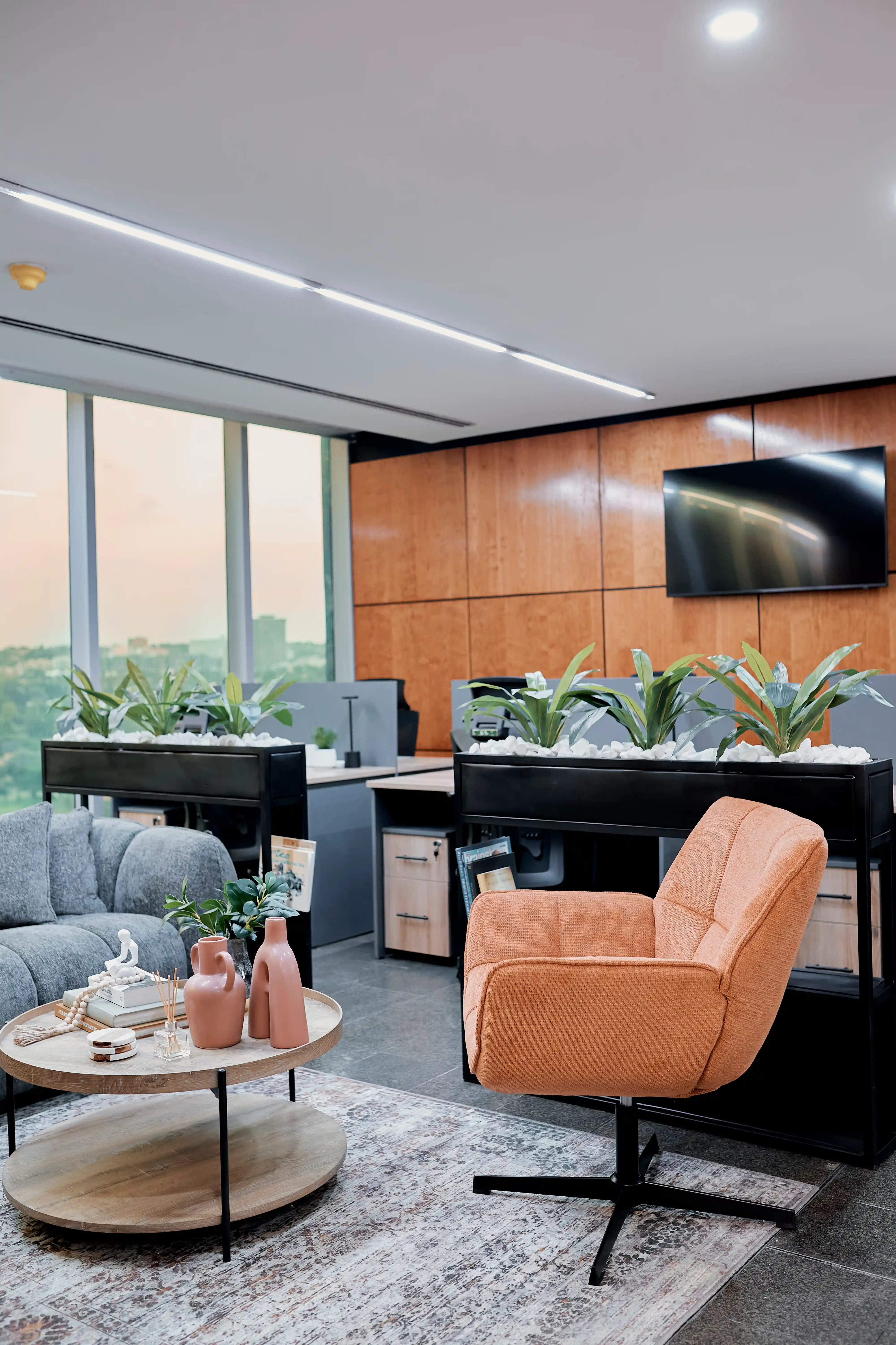 Modern commercial interior designed by Epiphany Design House